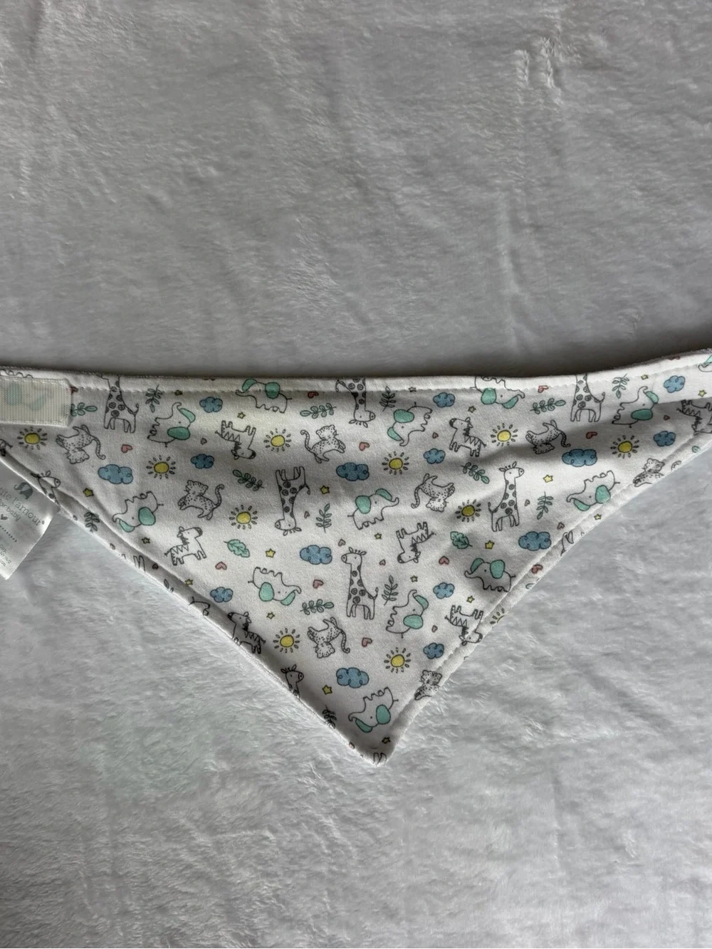 Petit Lem Pastel Blue, Mint Green, White & Gray Bandana Bibs - Set of 4